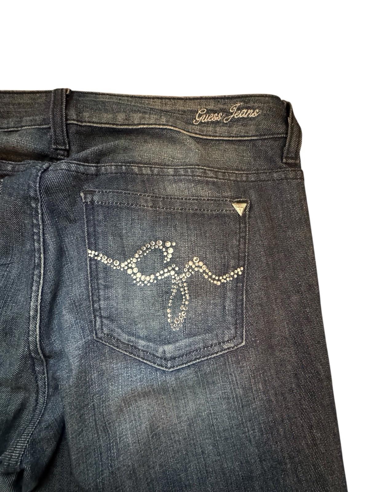 GUESS Designer Women's STARLIT Rhinestone Pocket Jeans Size 30
