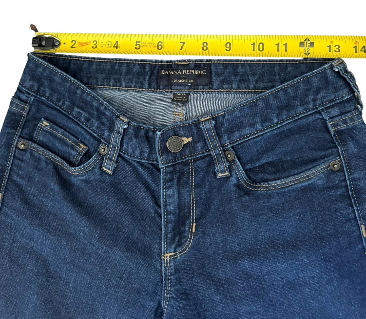 Banana Republic Jeans Womens Straight Leg Size 26 2R 70/30 Cotton/Elastic