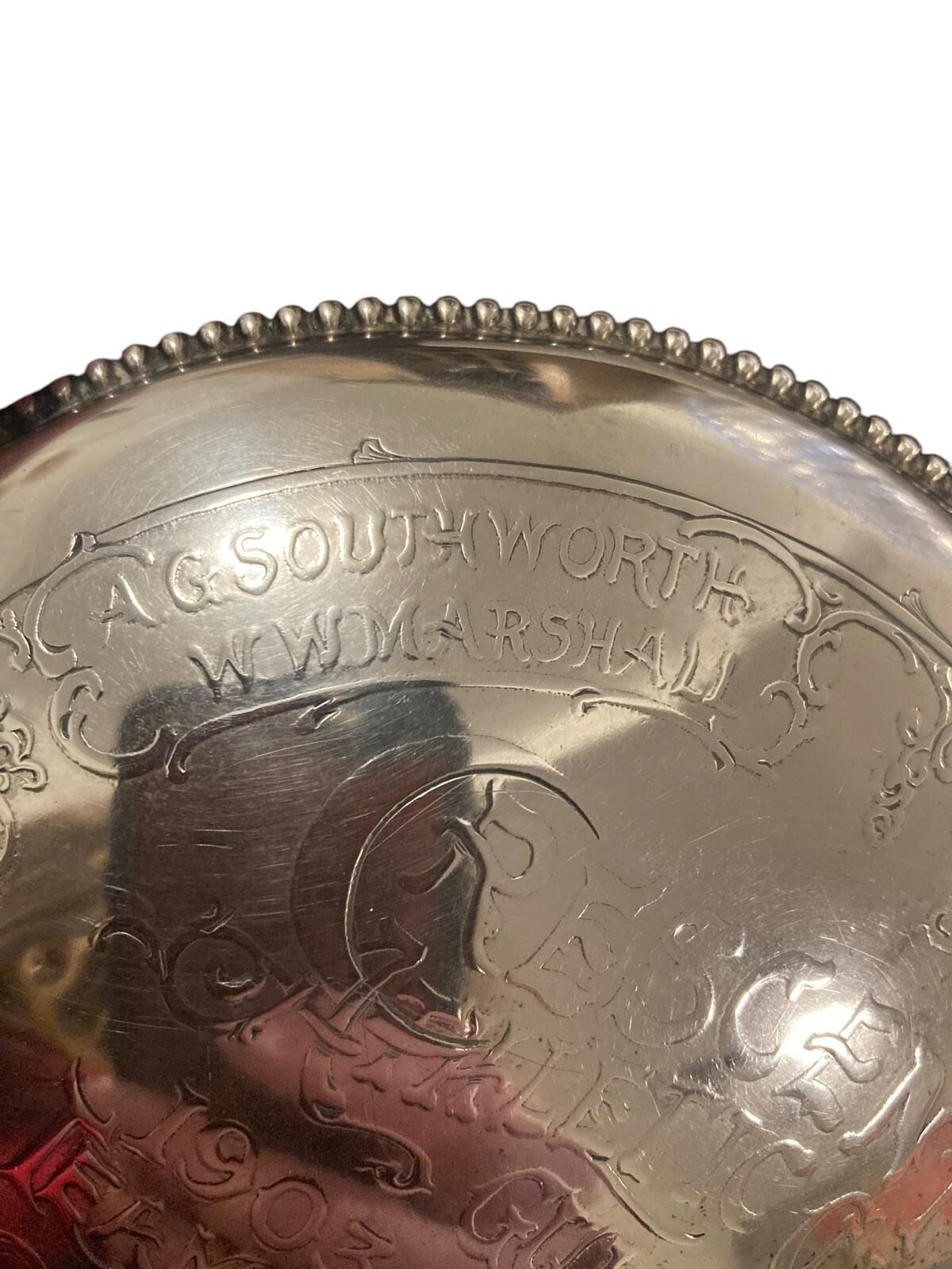 1904 Crescent Athletic Gun Club Brooklyn Mens Sterling Crystal Cigar Humidor