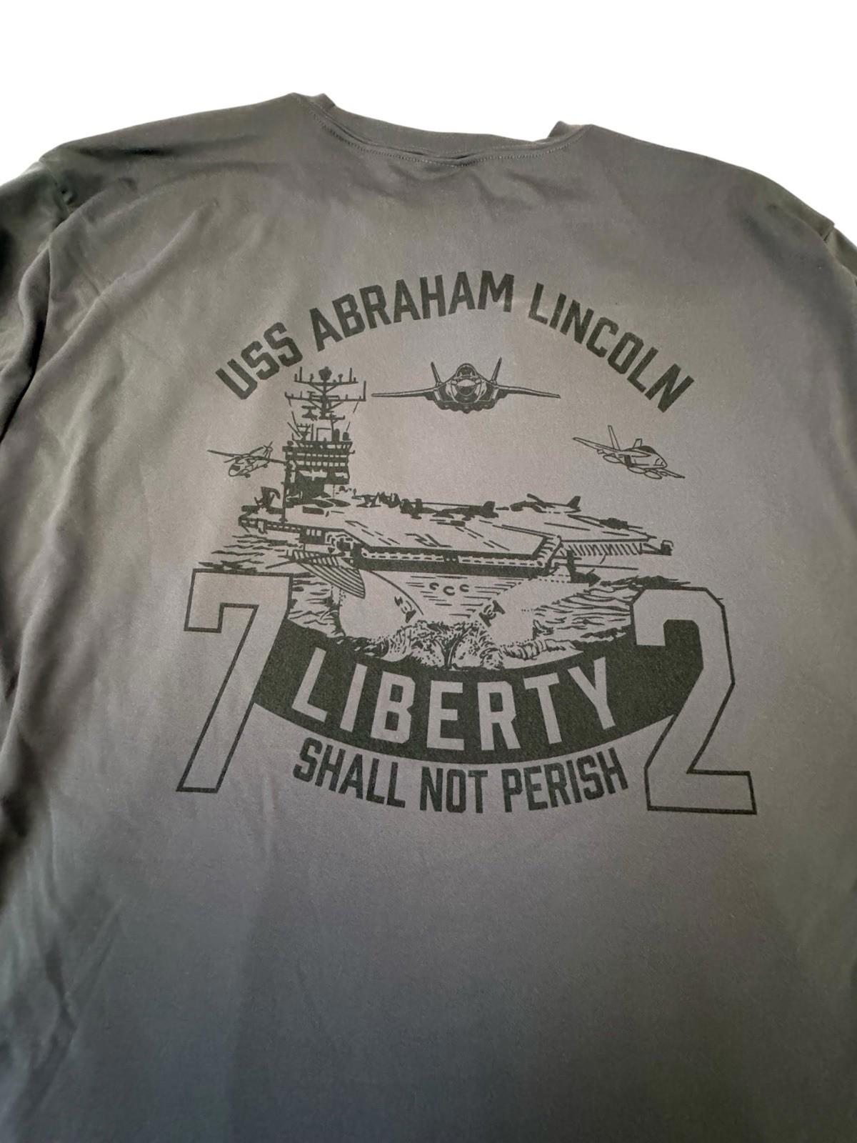 Vintage Military Men's Abraham Lincoln Aircraft Carrier Long Sleeve Shirt