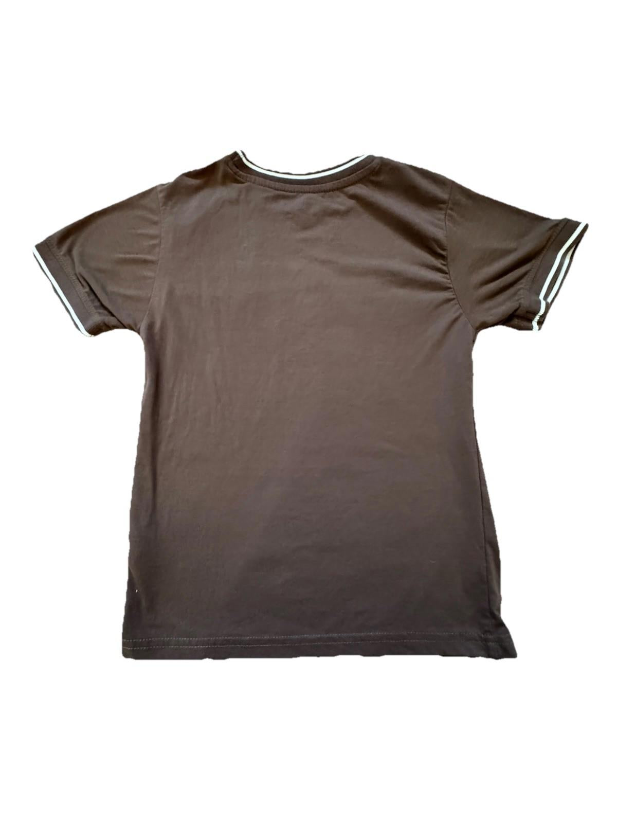 Kenneth Cole New York T-Shirt Kids Young Adult Tee Logo TShirt Brown Size 7