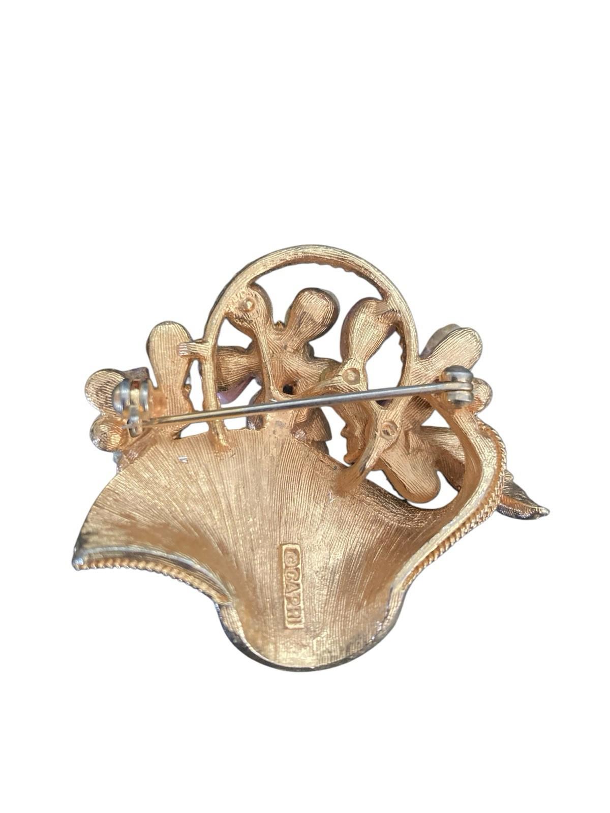 Carr Brooch Basket of Flowers Multi-Gem Pin Amethyst Pink Quartz Rhodochrosite +