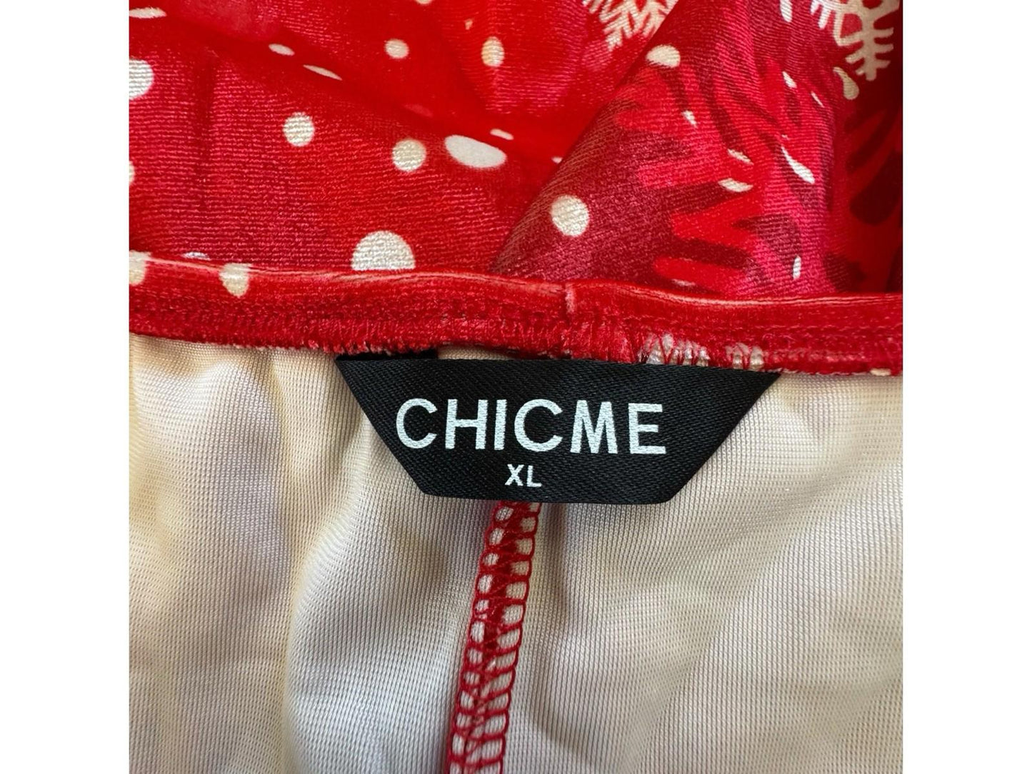 Chic Me Christmas Strap Dress Red Snowflake Stretch Faux Fur Sexy Mrs Claus Drag