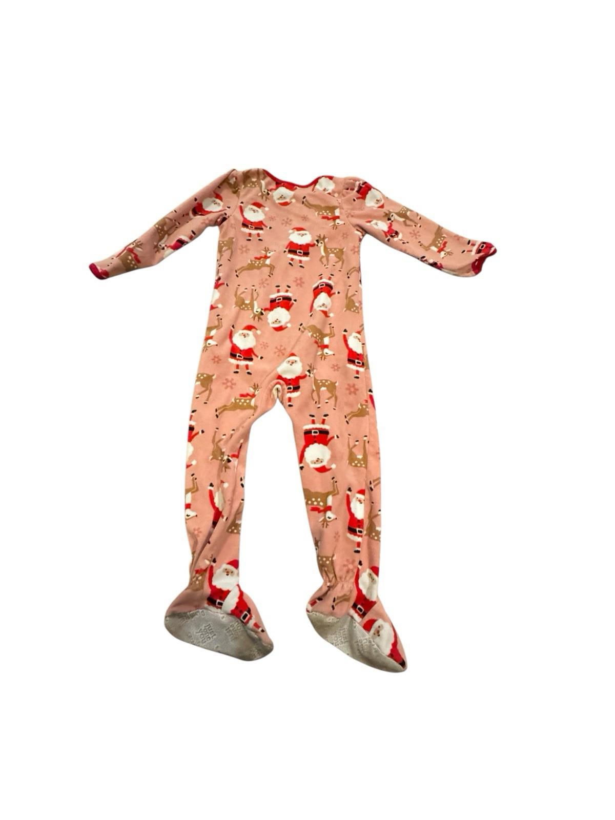 Carters Just One You Girls Santa Christmas Footed Pajamas 4T