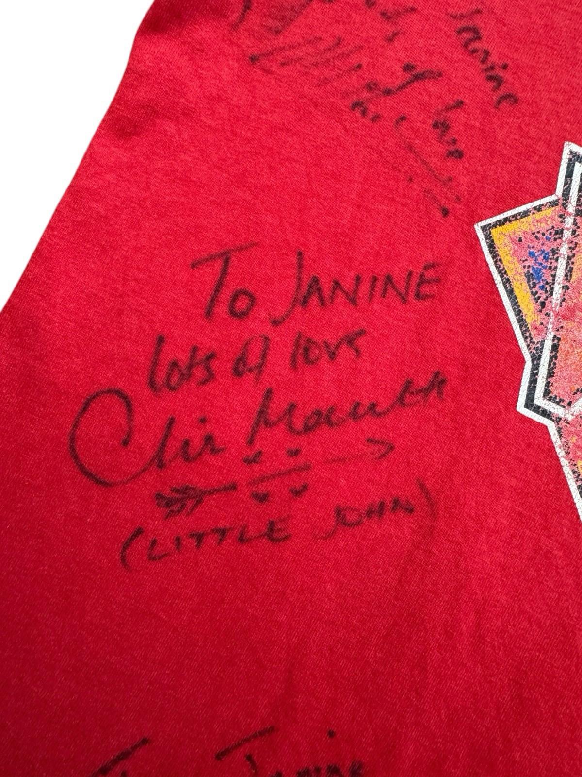 Signed Vintage 1989 BBC Doctor Who Tee T-Shirt Red Mens Large Cancel Year