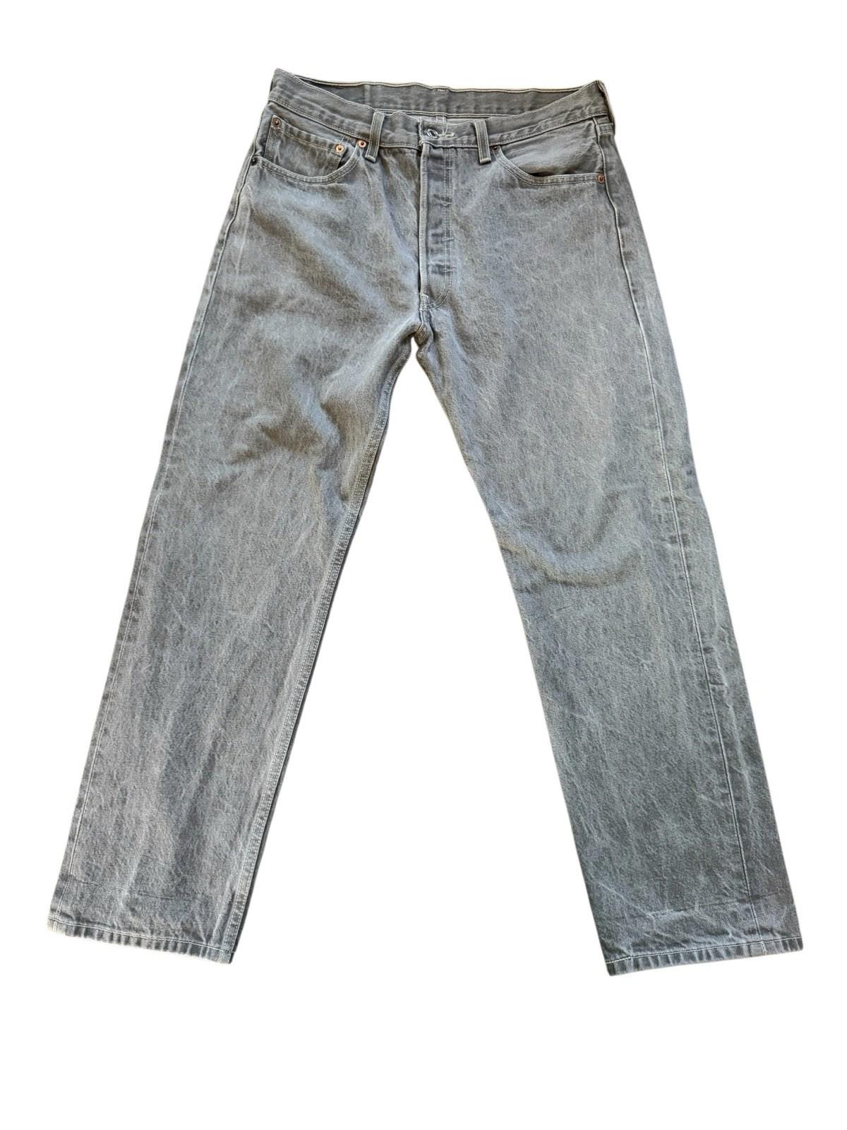 Vintage Mens Levis 501 Button Jeans Fly 34 x 32 Grey Near Perfect