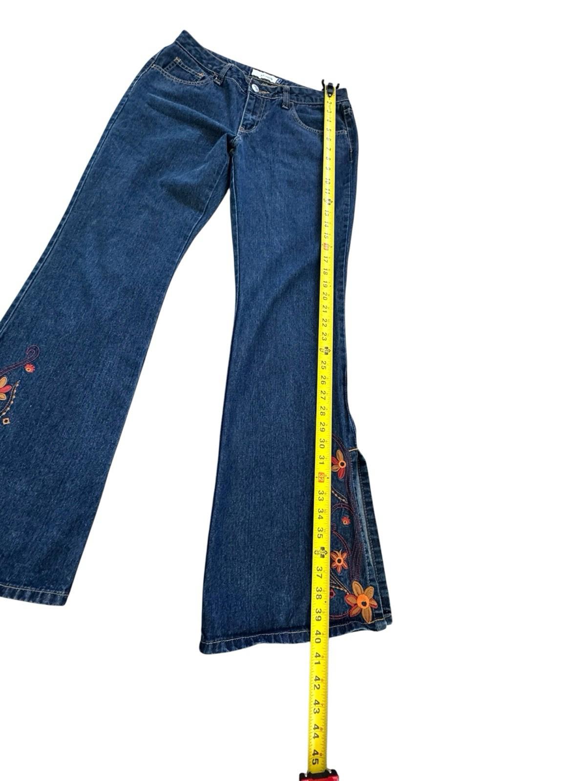 Vintage Jordache Flower Power Split Bell Bottom Jeans Hippie Rock Joplin 7/8