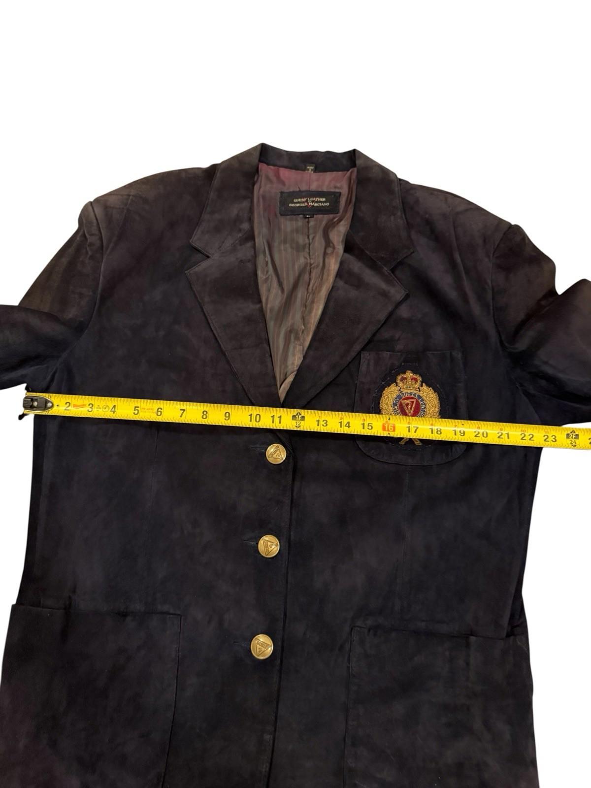 Guess Mens Leather Coat Blazer George's Marciano Suede Smoker's Jacket Large