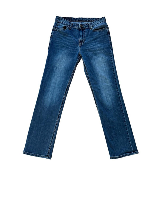 Calvin Klein Size 30X30 Mens Straight Cut Cotton Blue Denim Logo Jeans