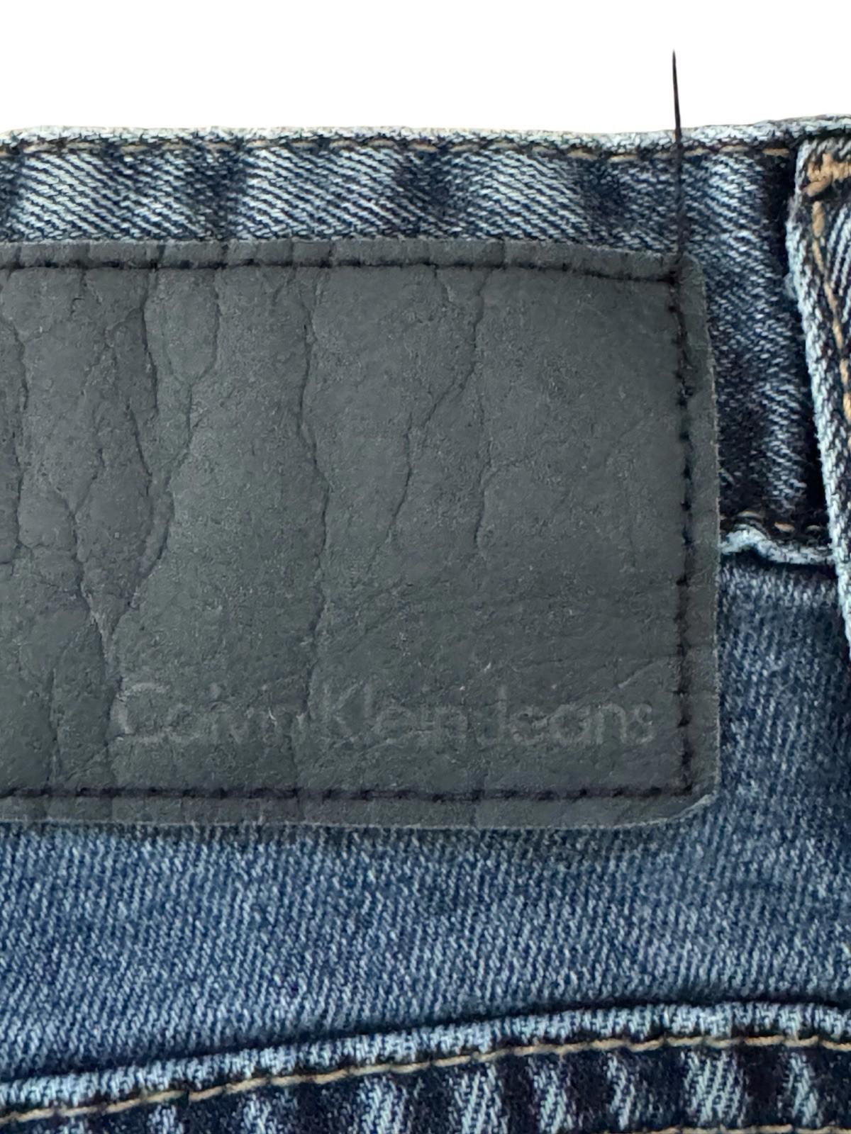 Calvin Klein Size 30X30 Mens Straight Cut Cotton Blue Denim Logo Jeans