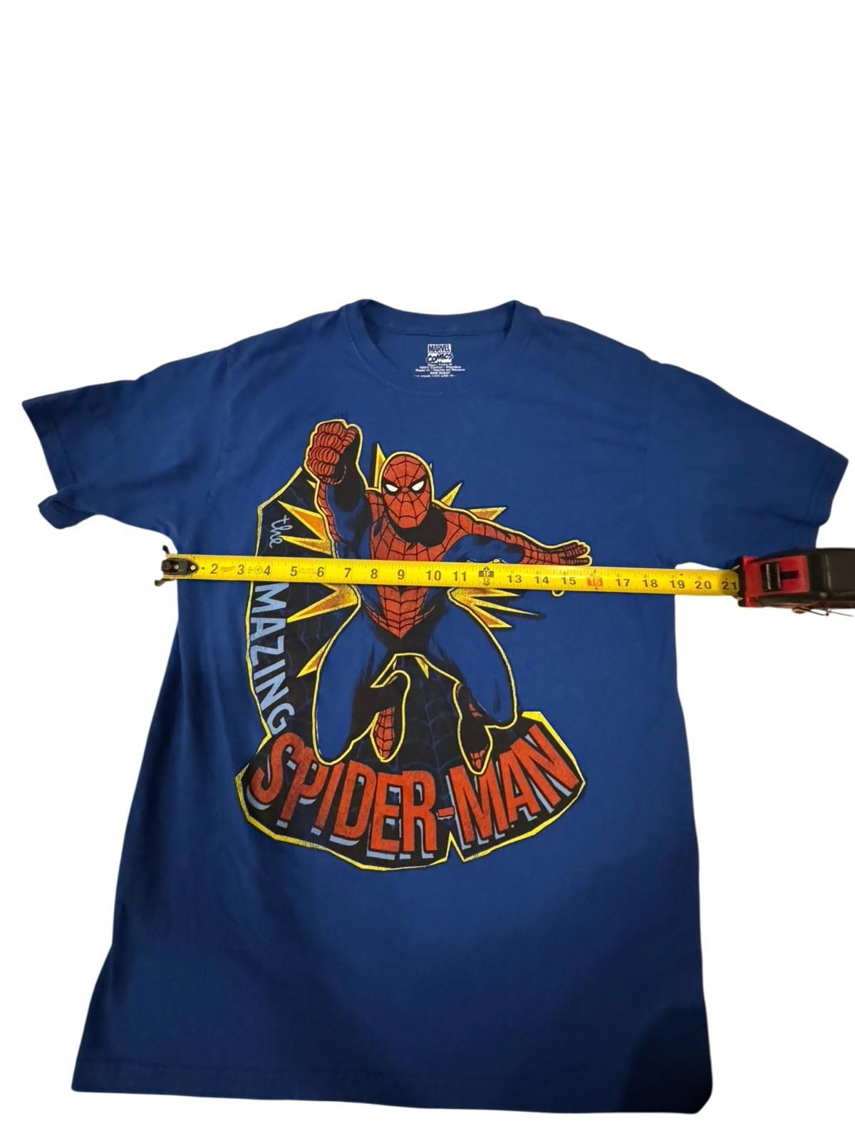Marvel Spiderman Blue Tshirt Comic Movie T-Shirt Tee Shirt Mens M Spider-Man