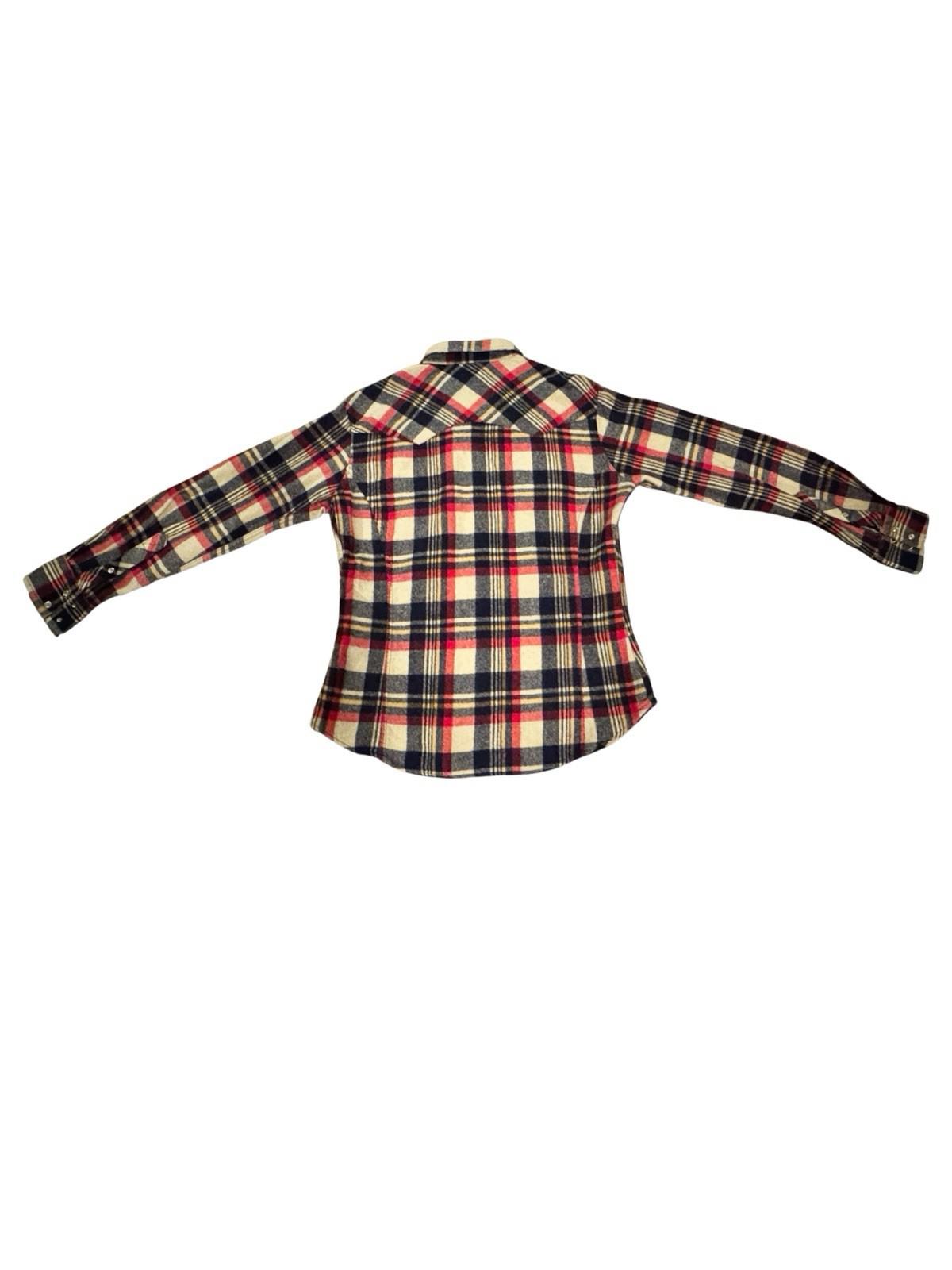 1980s Vintage Brittania Wool Plaid Flannel Button Up Down Shirt Cowboy Large