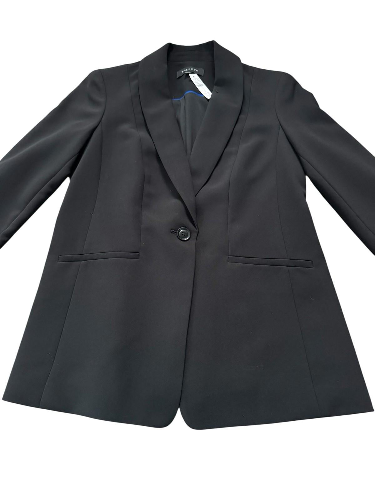 Talbots Women's Size 2 Black One Button Blazer Jacket BNWT