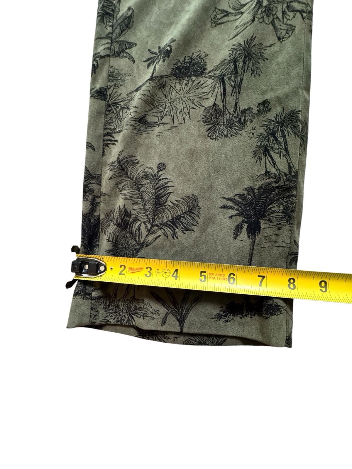 Vintage Y2K Womens Susan Bristol Green Palm Tree Pants Size 10 Dead Stock