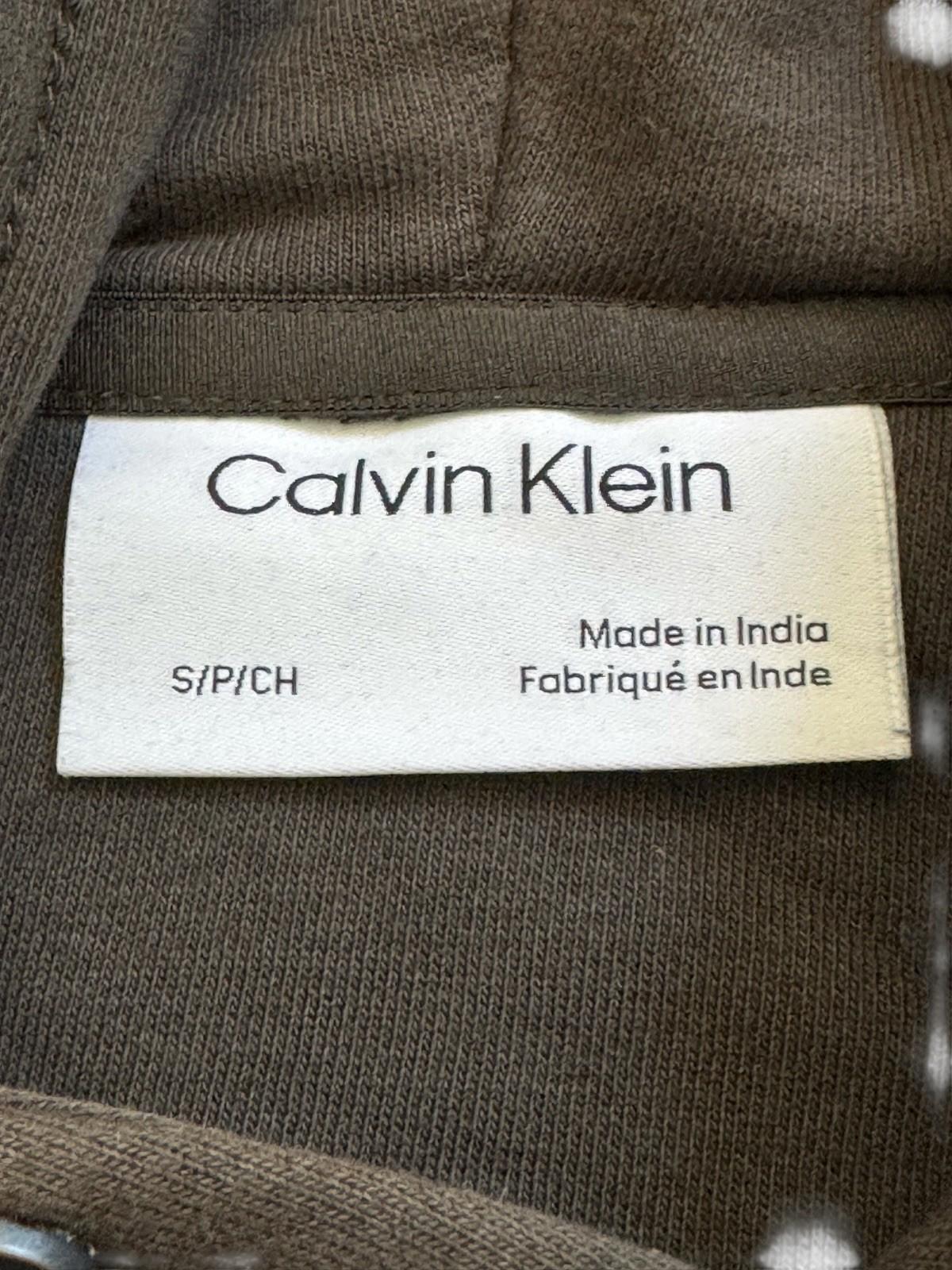 Calvin Klein Gray Hoodie Grey Mens Hooded Sweatshirt Pocket Drawstrings Small