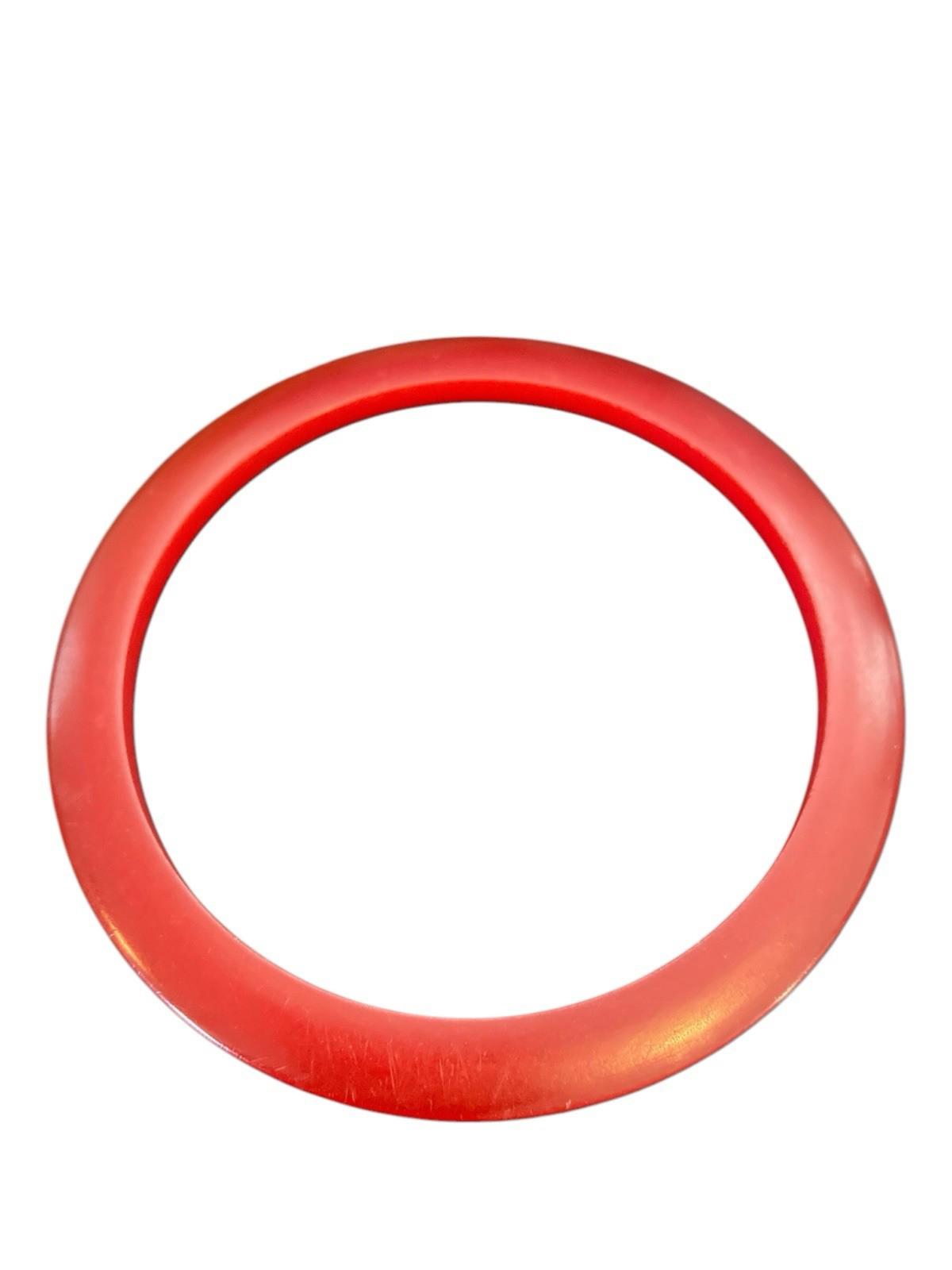 FOUR Vintage Bakelite Red Stackable Spacer Bangle Bracelets Cherry Red Art Deco