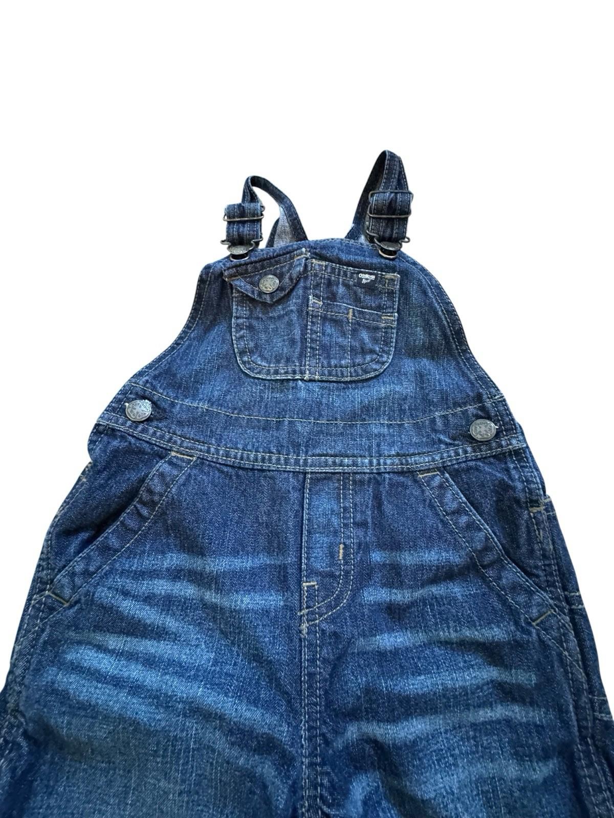 OshKosh B'Gosh Blue Cotton Overalls Vestbak Train Conductor Toddler 24 Months