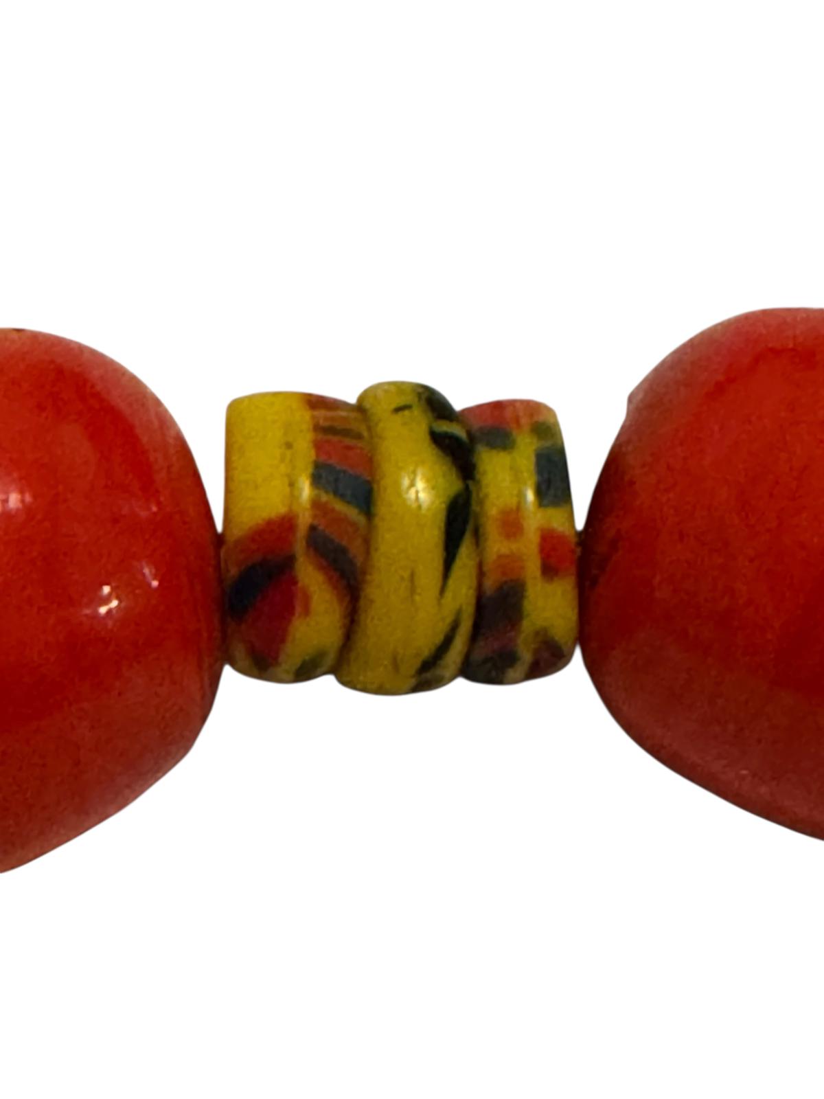 Vintage Large Ghana Kiffa Trade Bead Necklace Circa 1960s