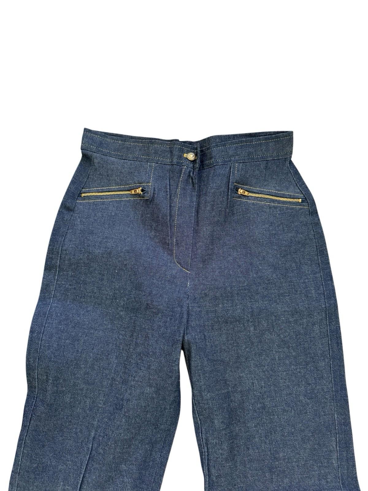 Rare Vintage BACI Stretch Jeans Dead Stock Size 8 Hippy 1970s Zipper Pockets