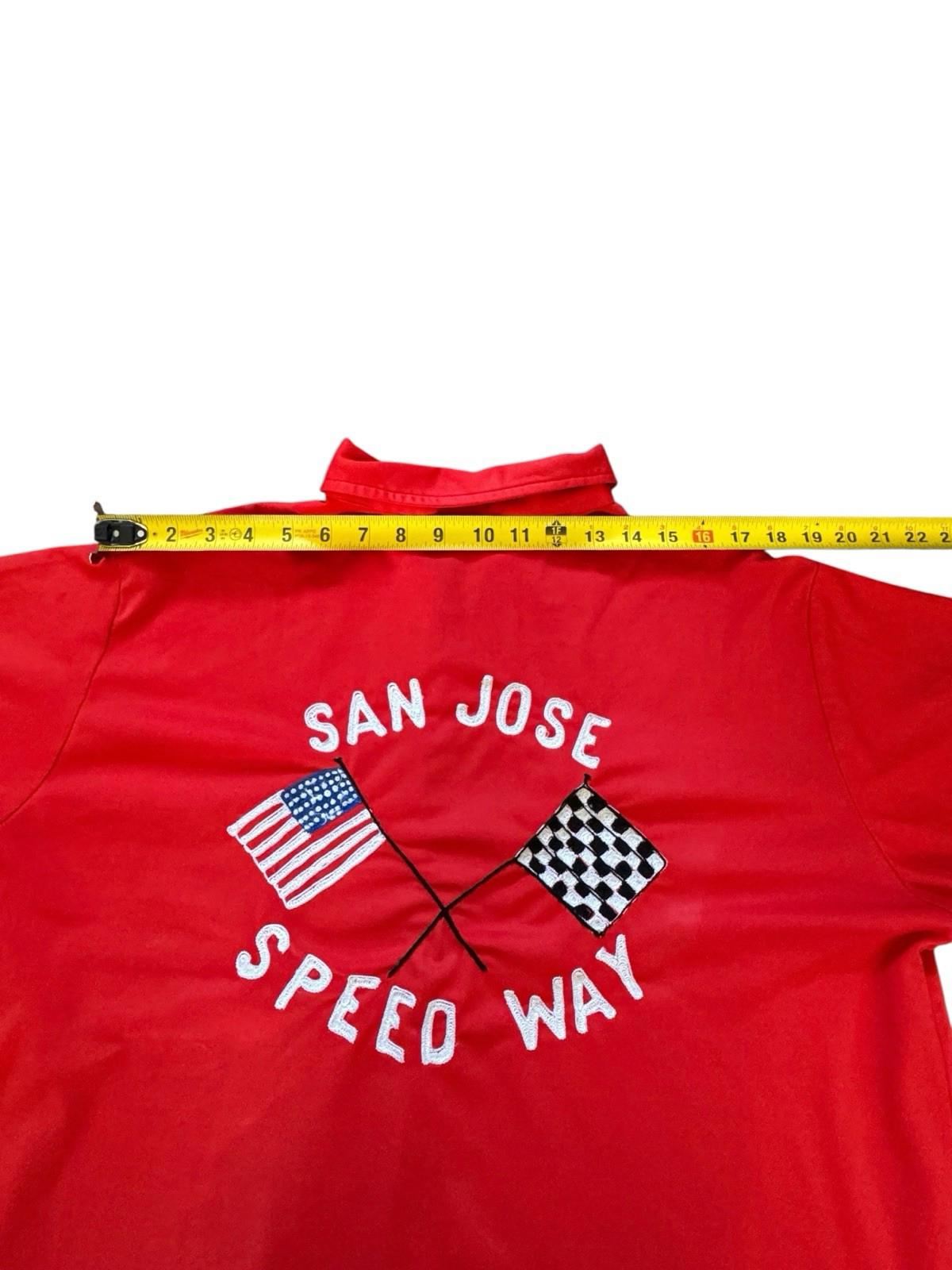 Mr. More Bowling Shirt Vintage Racing Shirt Red SAN JOSE SPEEDWAY California XL