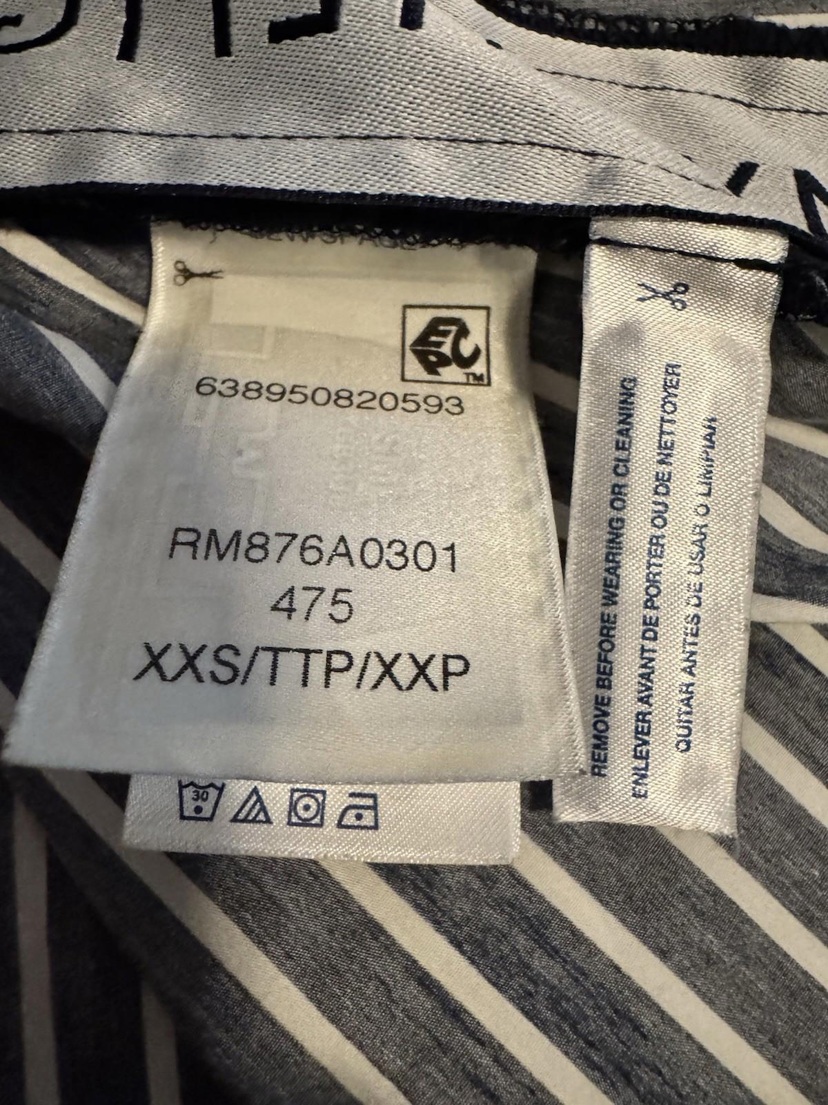 Tommy Hilfiger H Logo Blue Striped Button Down Men's Shirt Size XXS