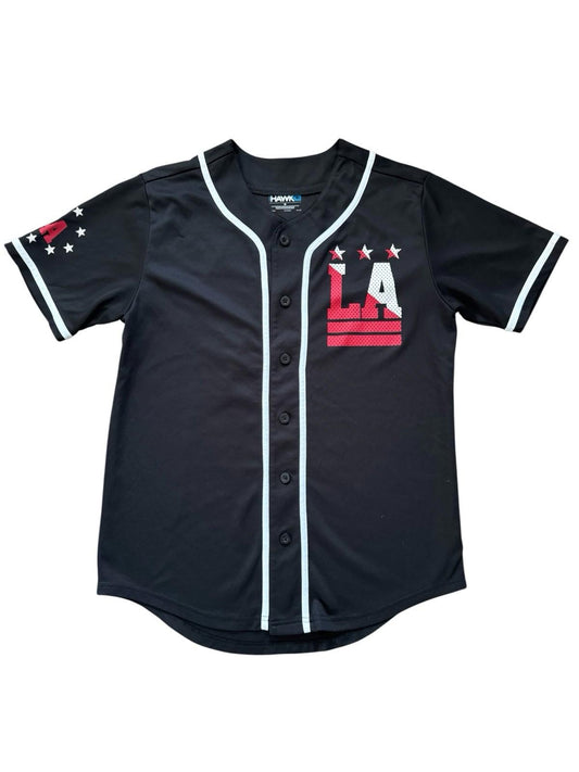 Tony Hawk LA Los Angeles Black Jersey Skating Skateboarder Skateboard Shirt