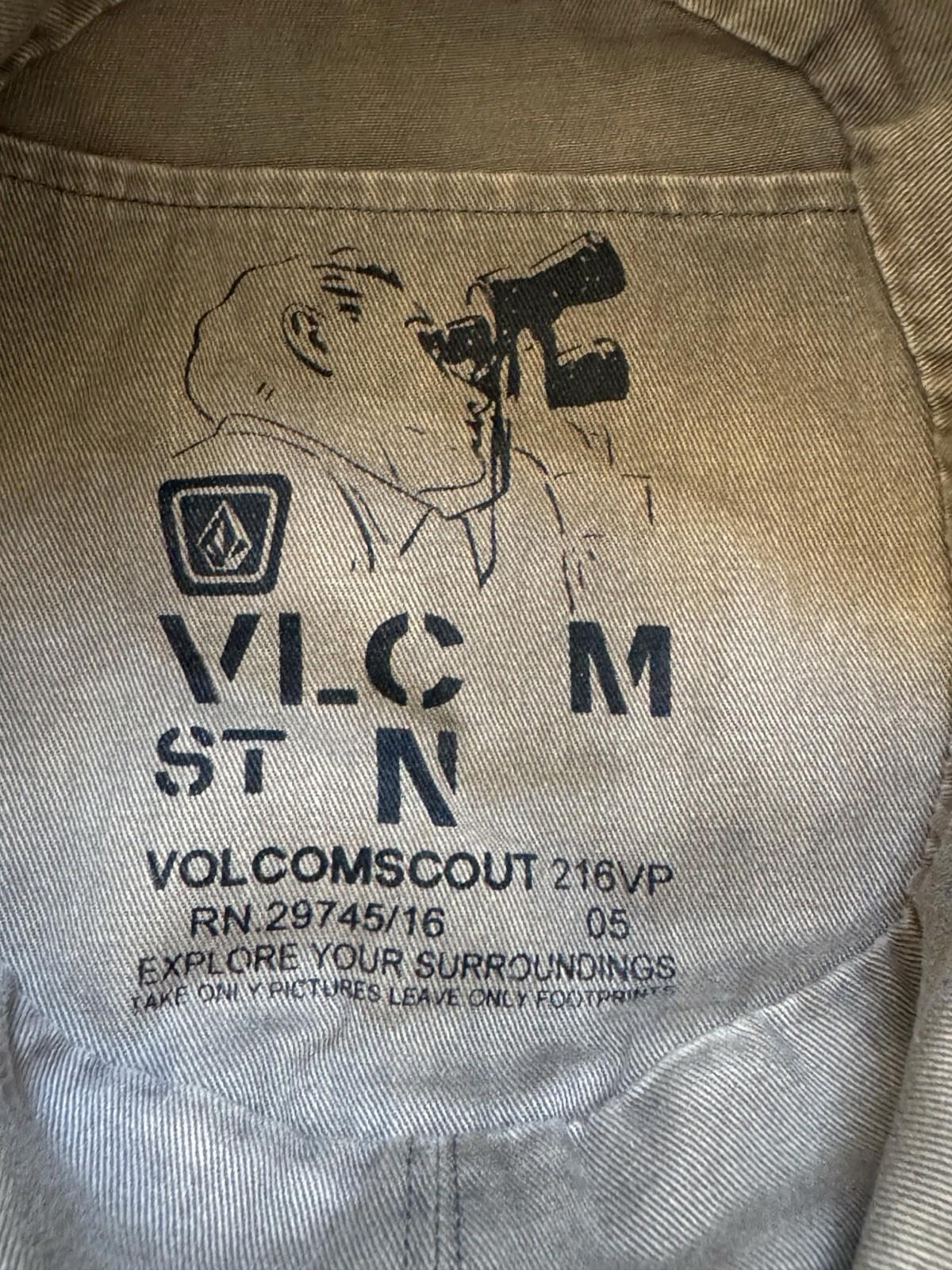 Vintage VOLCOM SCOUT Tan Military Hat Beige Cap Interior Pocket