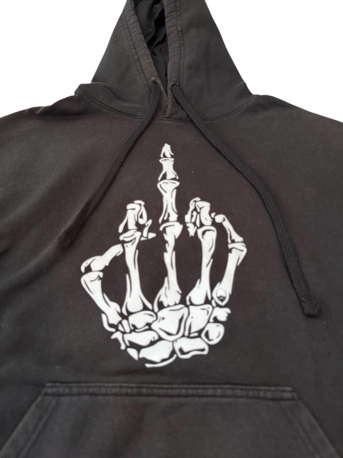 Skeleton Hand Middle Finger Fu*k You Hoodie Halloween Size Medium