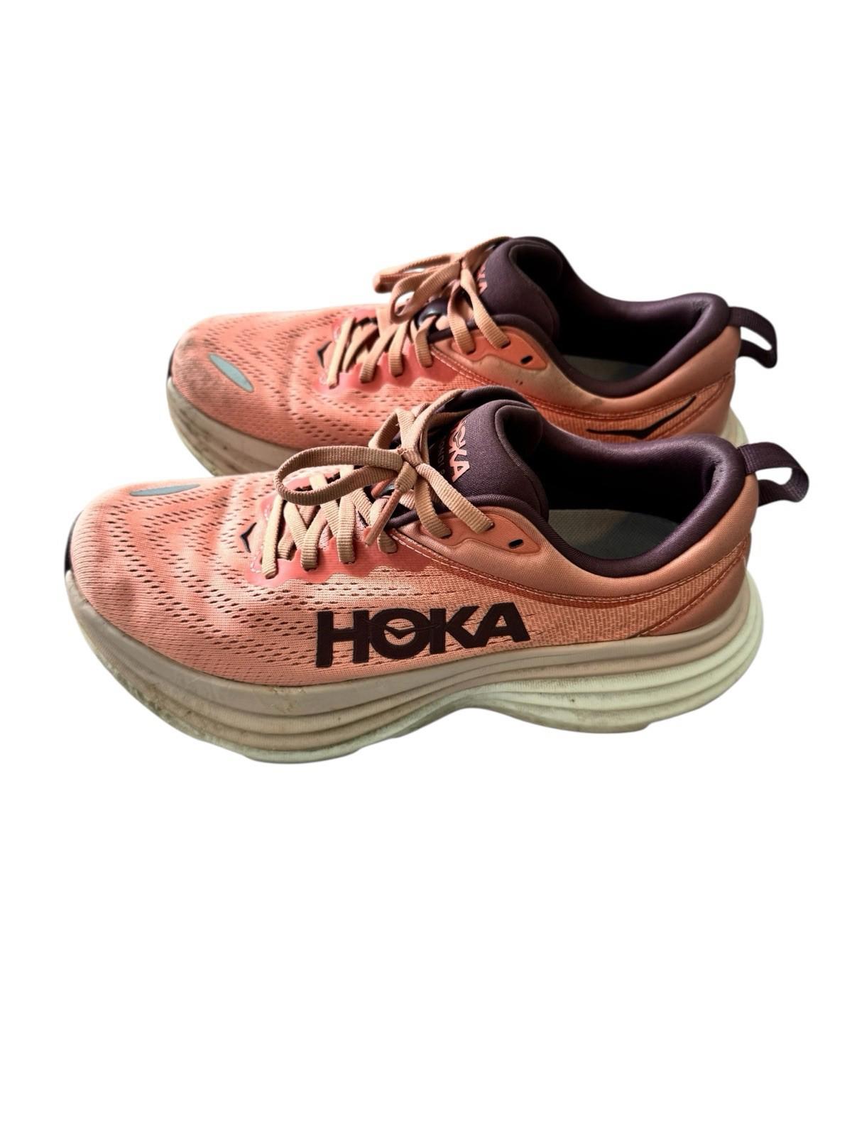 HOKA ONE ONE Bondi 8 Women's Sneakers Pink Size 7.5 B Width