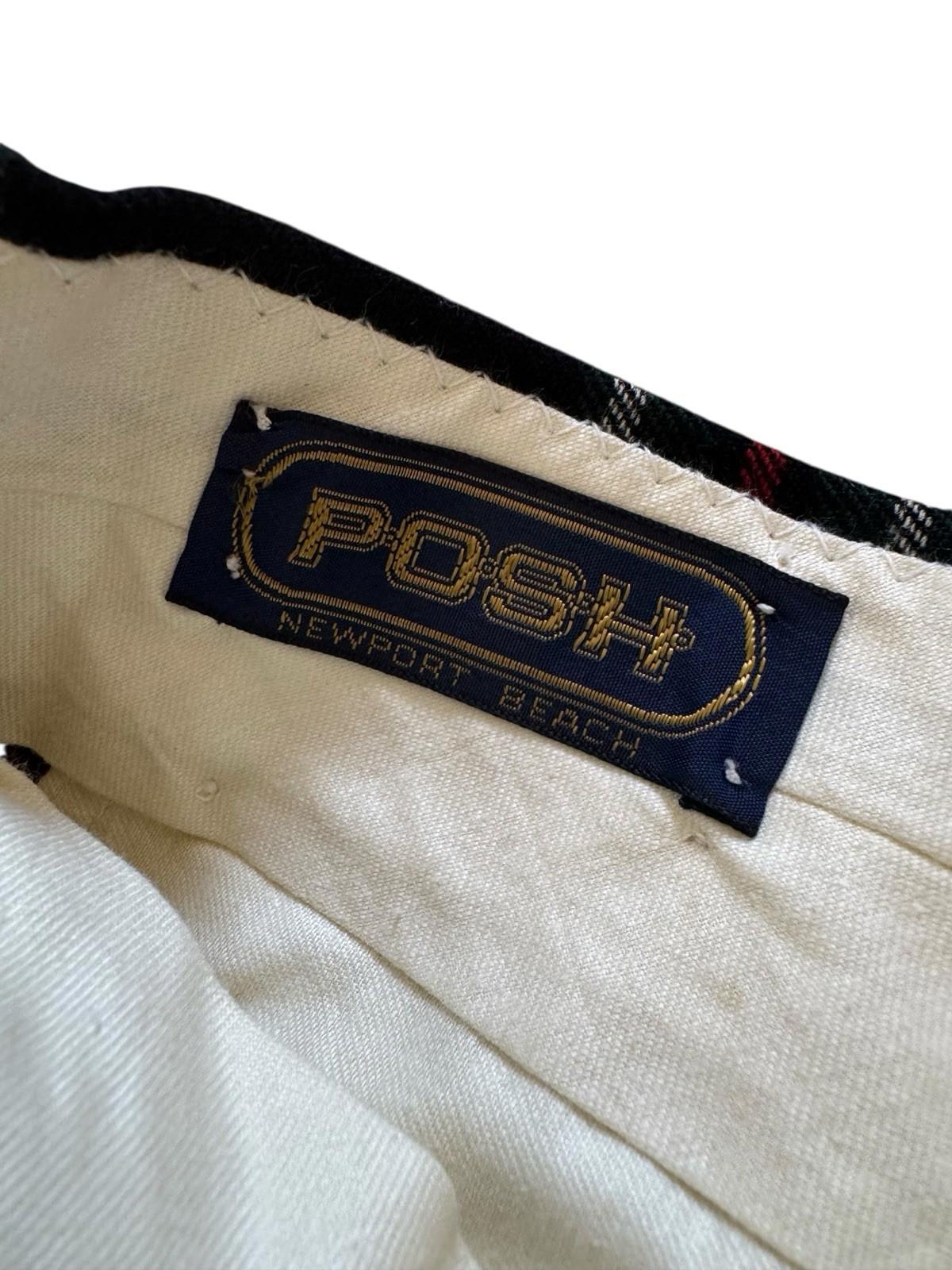 POSH Newport Beach Wool Plaid Pants With Suspender Buttons NWOT 31x28
