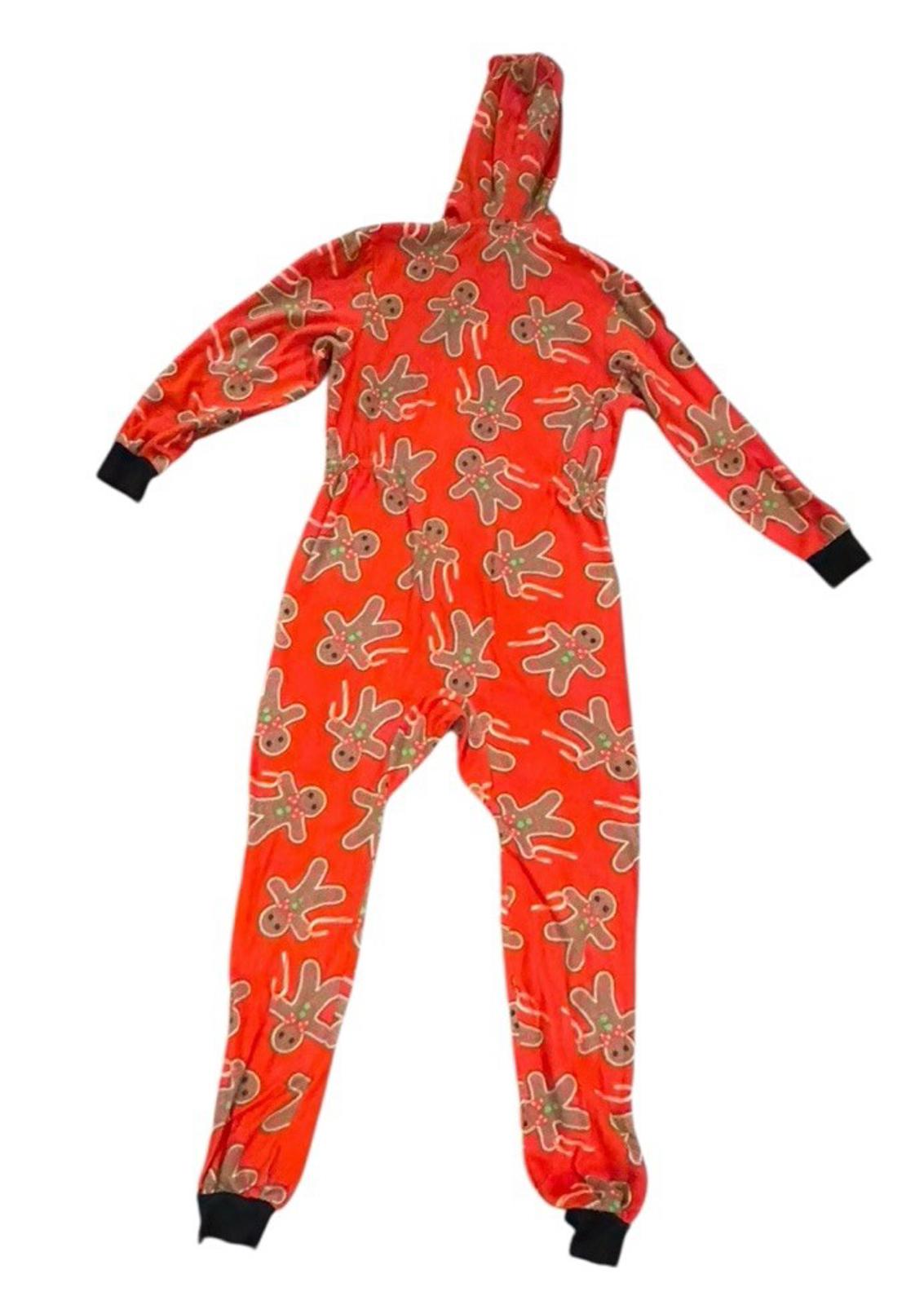 Komar Kids Girls Hooded Gingerbread Man Christmas Pajamas Small 7/8