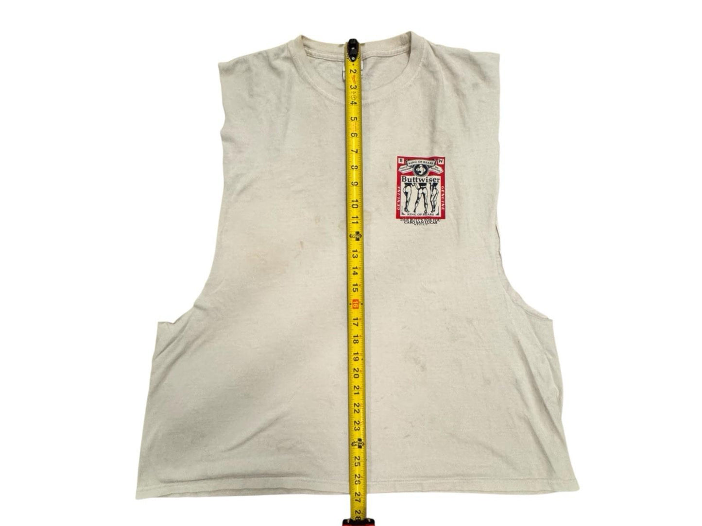 Vintage 80s Buttweiser Budweiser Beer Sleeveless Tshirt Mens XL Graphic T Yazbek