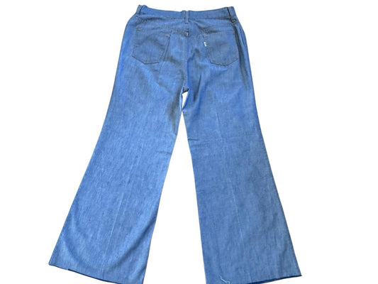 Vintage 1970s LEVIS FOR ME Blue Hopsack Bell Bottom Pants BIG E White Tag 30