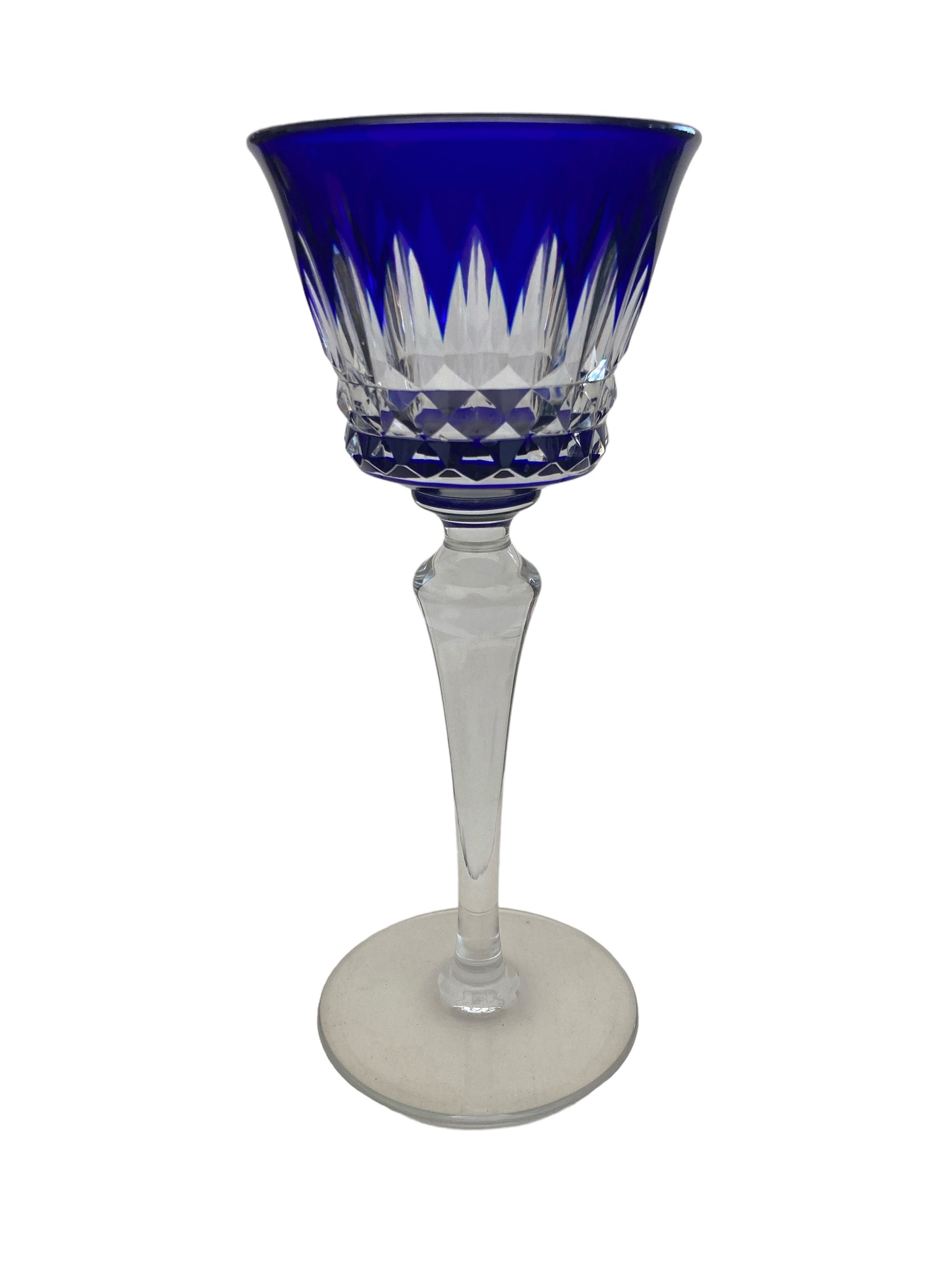 1930s Baccarat Crystal Buckingham Hand Blown Colored Cut Glass Amethyst Blue Green Orange or Yellow