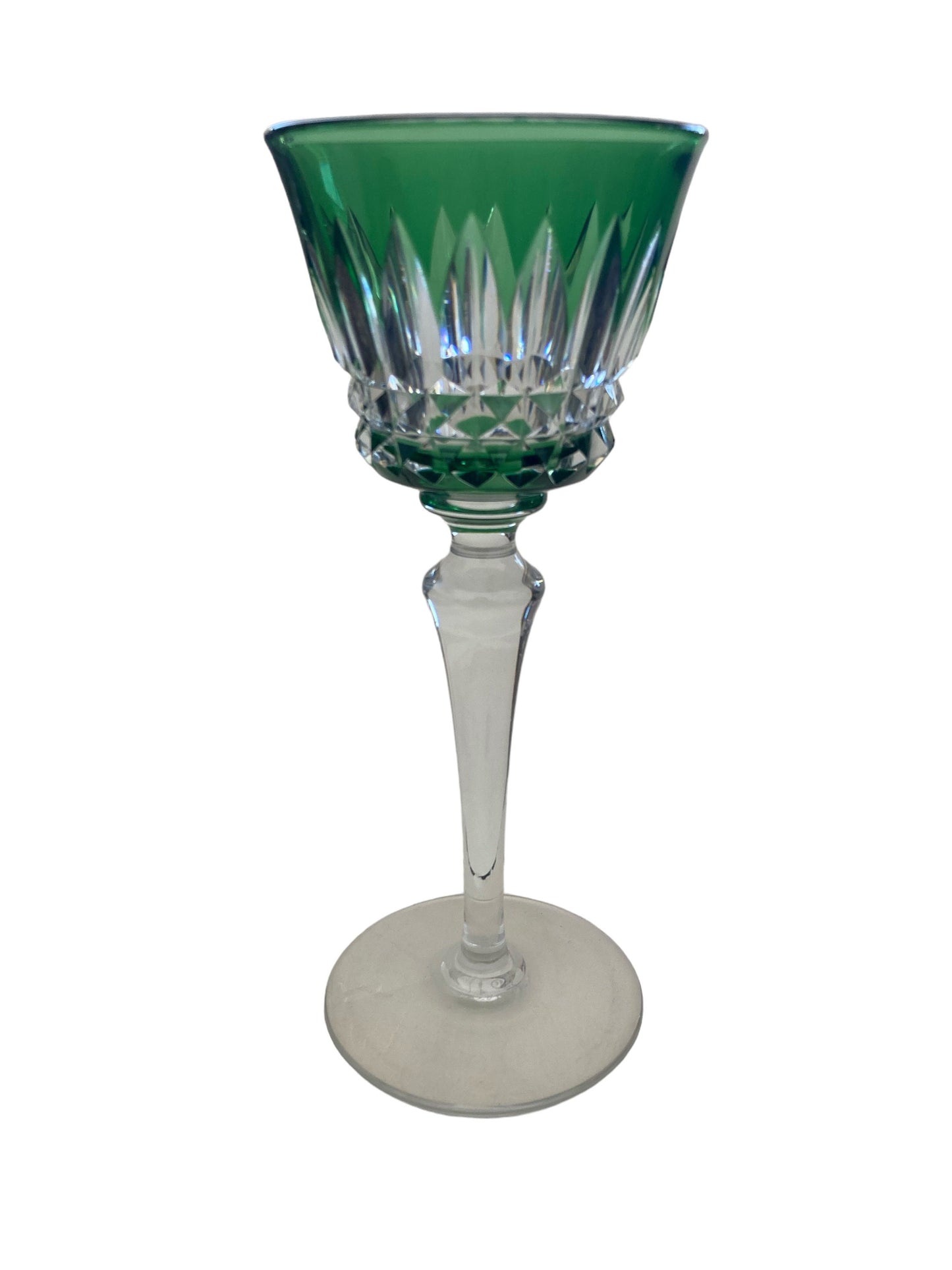 1930s Baccarat Crystal Buckingham Hand Blown Colored Cut Glass Amethyst Blue Green Orange or Yellow